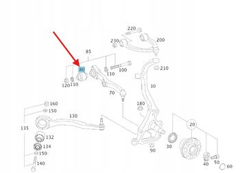 SILENTBLOK WAHACZA LEMFORDER MERCEDES CL W216 S W221 OE A2213330714