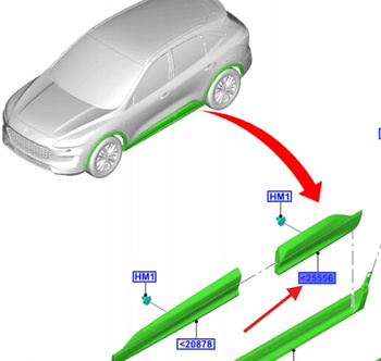 NAKŁADKA LISTWA DRZWI PRAWY TYŁ KUGA Mk3 2020- 2451281 _ LV4B-S25334-AC5YZ9