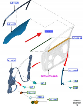 LISTWA ZGARNIAJĄCA PRAWY PRZÓD FORD RANGER 2011- 2218501 _ AB39-26201A38-BD