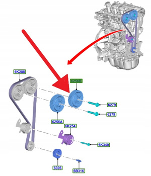 KOŁO ZĘBATE ROZRZĄDU 1.2 1.5 EB FORD KA+ FOCUS 18- 2114292 _ GN1G-6C524-BC