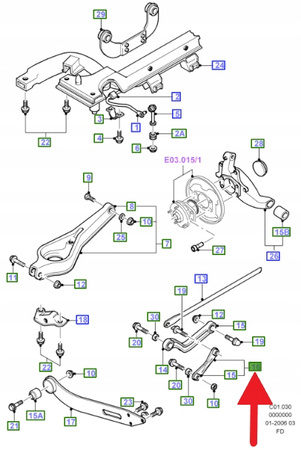 WAHACZ TYLNY POPRZECZNY MONDEO KOMBI 96- 2000- OE 1220005 _ 1S71-5K743-CA