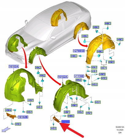 CHLAPACZ LEWY PRZÓD FORD MUSTANG MACH-E 2020- OE 2475287 _ LJ8B-R025B47-AB