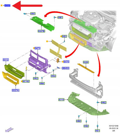ŻALUZJA ROLETA 2.0 ECOBLUE FORD SMAX GALAXY 2018- OE 2268157 _ JM2B-8475-BA