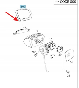 OBUDOWA LUSTERKA ZEWNĘTRZNEGO PRAWA MERCEDES ML W164 OE A16481018647755