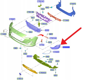 KRATKA HALOGENU LEWA FORD KUGA 2020- 2024 2471852 _ LV4B-17K947-AA5UAW