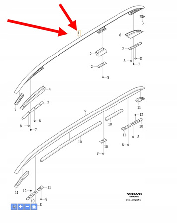 PRAWY RELING DACHU VOLVO XC90 2016- OEM/OE 31349910