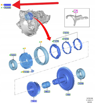 SYNCHRONIZATOR BIEGU WSTECZNEGO MANUAL 6MX65 FORD 2526905 _ KTH1BR-7P167-BA