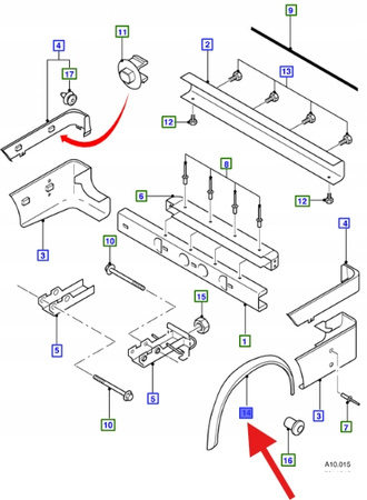 LISTWA KOŁA LEWY TYŁ FORD TRANSIT 2002- 2004 OE 1209106 _ VYC15-29067-CAYB