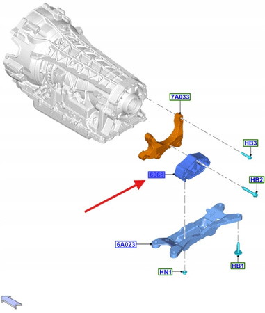 PODUSZKA SKRZYNI BIEGÓW MANUAL FORD MUSTANG 2015- 5271795 _ FR3C-7E373-AA