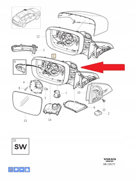 Prawe lusterko Volvo XC60 (14-17) OE 31371413