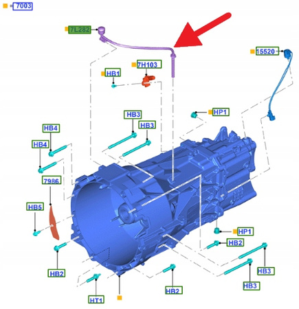ODPOWIETRZNIK SKRZYNI 2.3 EB MT82 MUSTANG 2015- OE 2018059 _ FR33-7L282-AA