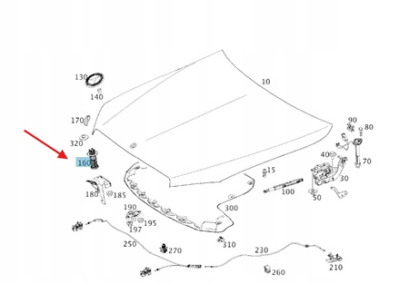 ODBOJNIK SPRĘŻYNA MASKI MERCEDES GLC W253 EQC W293 OE A2538800027