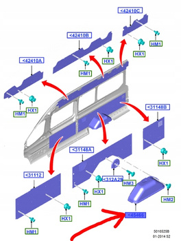 NADKOLE WEWNĘTRZNE TYŁ FORD TRANSIT 2014-2018 _1835953_BK31-V45466-GB35B8