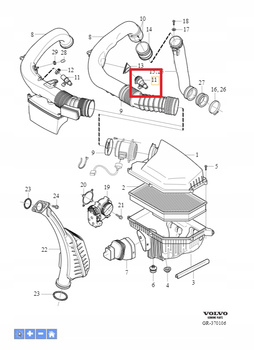 CZUJNIK CIŚNIENIA POWIETRZA ODMY D5 VOLVO XC60 S60 V60 2011- OE 31274139
