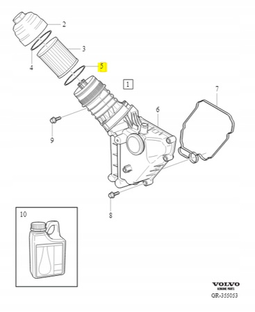 USZCZELKA O RING D5 2.0 2.4 PHEV VOLVO V50 V60 V70 XC60 XC70 OE 30640790