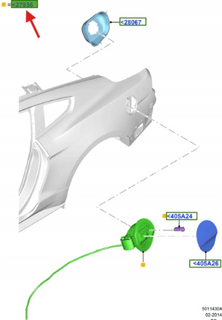 OBUDOWA WLEWU PALIWA FORD MUSTANG 2015- OE 5351651 _ FR3B-6327936-AJ