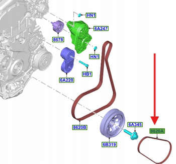 PASEK KLINOWY WIELORKOWKOWY FORD 2.0 ECOBLUE 2018353 _ GK2Q-6C301-CA