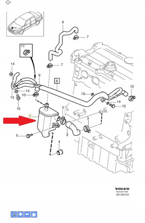ODMA SILNIKA 2.0 2.4 2.5 B5 VOLVO S70 S80 C70 1999- XC90 XC70 OE 8692211