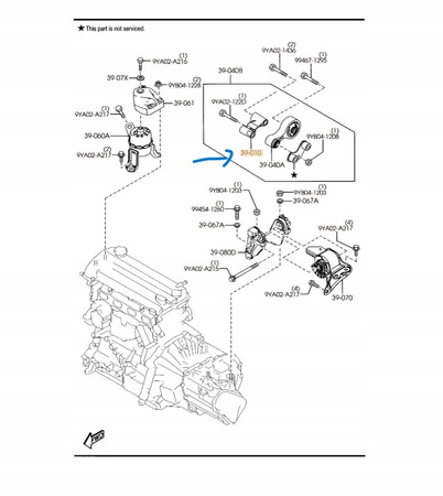 Wspornik silnika -Mazda 6 GH, GG, GY_GJ6A39011