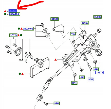 KOLUMNA KIEROWNICY FORD FOCUS Mk1 ST 2002-2005 _1211920_2S41-3C529-AB