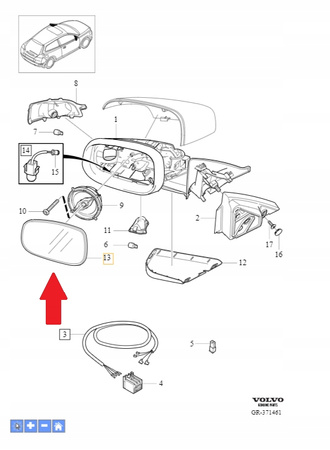 Wkład lusterka Volvo OE 30716479