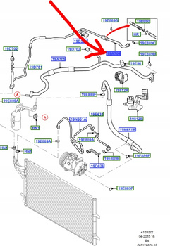 PRZEWÓD KLIMATYZACJI FORD FOCUS MK2 C-MAX 1491677 _  3M5H-19A704-AH