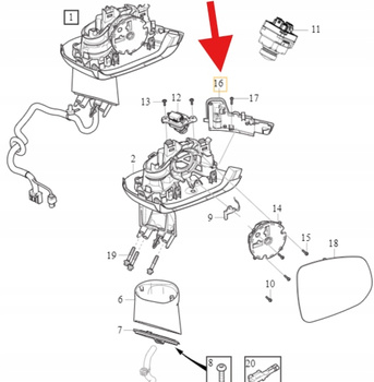 PRAWY KIERUNKOWSKAZ LUSTERKA VOLVO S90 V90 2017- S60 V60 XC40 OE 31498602