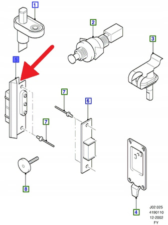 ZŁĄCZKA DRZWI PRAWE PRZÓD TRANSIT 2000- 02 OE 4111398 _ 1C1T-14A658-AA