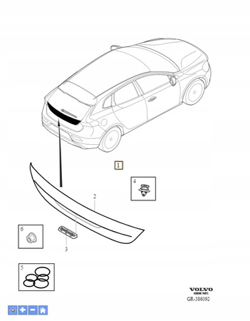 LISTWA TYLNEJ KLAPY MIKROSTYK ZAMEK VOLVO V40 2013- OE 31301777