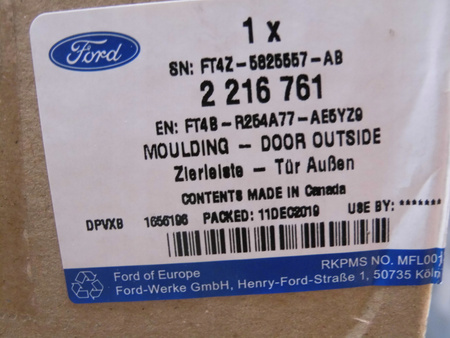 LISTWA DRZWI LEWA TYLNA FORD EDGE Mk2 2016- _ 2554671 _ FT4B-R254A77-AG5YZ9