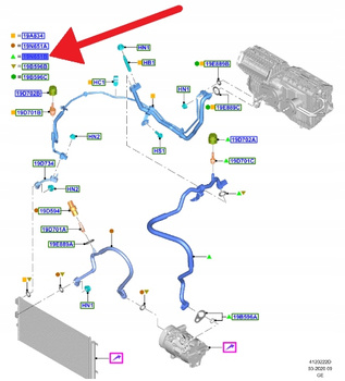 PRZEWÓD KLIMATYZACJI ECOBLUE FORD FOCUS 2018- OE 2337154 _ JX61-19N602-KD