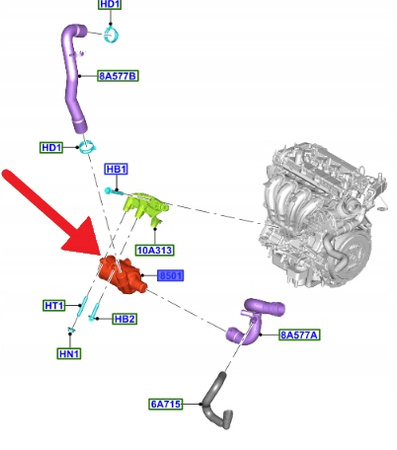 POMPA WODY 2.5L HYBRYDA FORD KUGA 2020- 2772426 _ LX6E-8501-CA