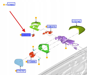 PROJEKTOR LEWY OŚWIETLENIA PROGU MUSTANG 2015- 2163004 _ GR3B-13B399-AB