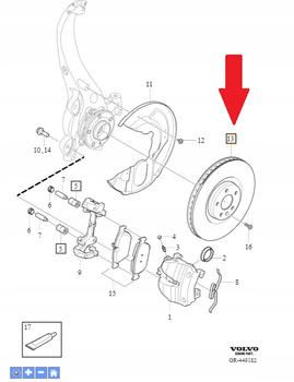 Przednie tarcze hamulcowe Volvo OE 31423722