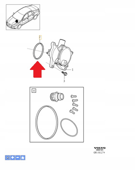 USZCZELKA POMPY VACUM 3.0 3.2B VOLVO XC70 V70 2008- XC90 V60 OE 31401249