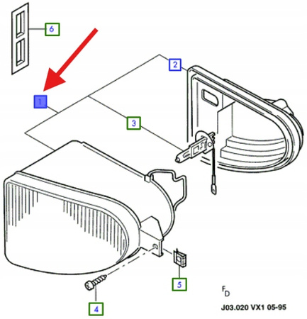 HALOGEN PRAWY PRZÓD FORD GALAXY 1994- 2000 OE 7329073 _ 95VW-15201-BB