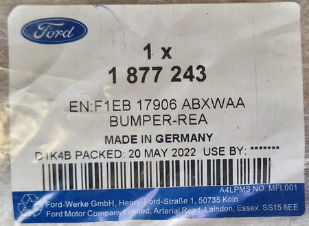 ZDERZAK TYLNY FORD FOCUS Mk3 HATCHBACK 2014- 1877243 _ F1EB-17906-ABXWAA