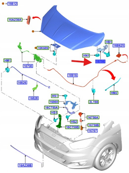 ZAWIAS MASKI LEWY FORD TRANSIT COURIER 2014- 1842609 _ ET76-16801-AB