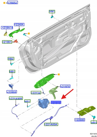 ZAMEK DRZWI PRAWY FORD MUSTANG 2015- OE 2099628 _ GR3A-A21812-FC