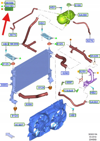 PRZEWÓD WYLOTU WODY 2.3 EB FORD MUSTANG MK6 2015- OE 2118916 _ FR3E-8594-CE
