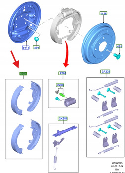 SZCZĘKI HAMULCOWE TYŁ FORD OE ECOSPORT 2013- 2017- 2173521 _ CN15-2200-AB