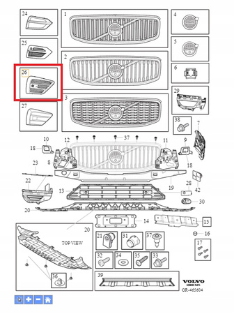 LEWA KRATKA ZAŚLEPKA ZDERZAKA PRZÓD VOLVO XC60 2018- OE 31449128