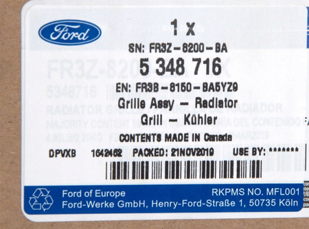 KRATKA ZDERZAKA ATRAPA FORD MUSTANG Mk6 2015-2017_5348716_FR3B-8150-BA5YZ9