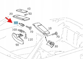 ZAŚLEPKA OSŁONY PRZECIWSŁONECZNEJ MERCEDES SL W129 OE A12981002257101