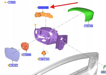 KIERUNKOWSKAZ LEWY LUSTERKA FORD EDGE SMAX GALAXY 2115840 _ EM2B-13B384-AB