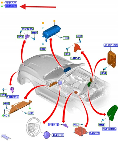 PODUSZKA POWIETRZNA KOLANOWA FORD MUSTANG 17- 2522309 _ JR3B-C699D91-AF3ZHE