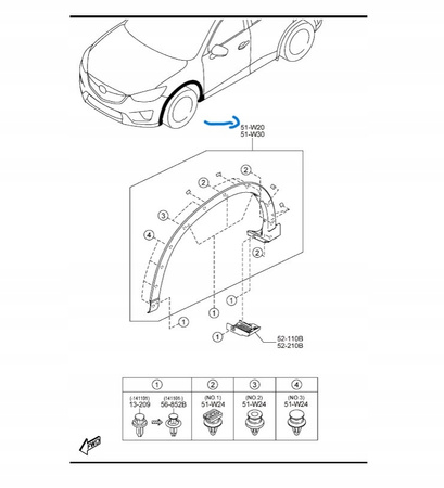 Nakładka prawa górna błotnik - Mazda CX-5 KE_KD5351W20C8N