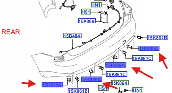 CZUJNIK PARKOWANIA TYŁ FORD FOCUS MONDEO 4760453 _ 2W93-15K859-CA0ZAB