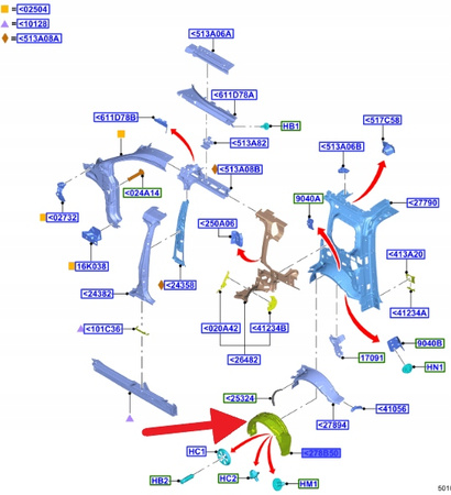 NADKOLE LEWE TYLNE FORD TRANSIT CONNECT 2013- 18 2045257 _ DT11-K278B51-AC
