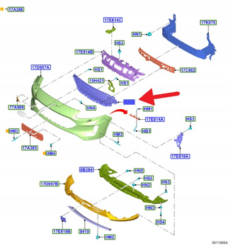 GRILL ZDERZAKA FORD KUGA ESCAPE CHROM 2020- 2586146 _ LV4B-8200-BCSMAS